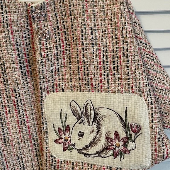 Charming Tweed Jacket with Rabbit Patch - Picture 2 of 2